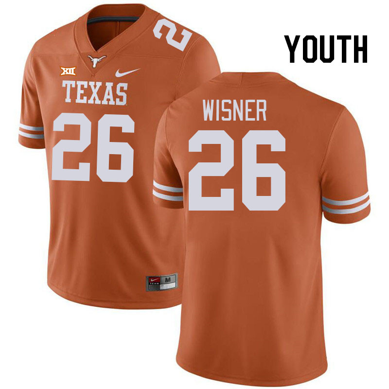 Youth #26 Quintrevion Wisner Texas Longhorns College Football Jerseys Stitched Sale-Black